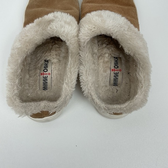Minnetonka Suede Shearling Slip On Mules 8M Cozy Winter‎ Shoes Comfort Clogs - Picture 10 of 10